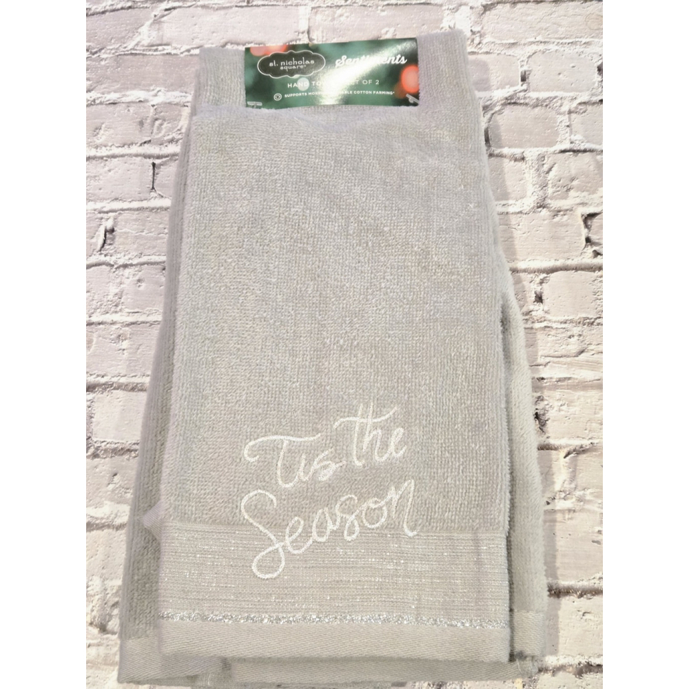 St Nicholas Square Essentials,2 Set Hand Towels, Tis The Season, NWT